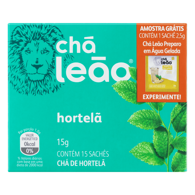 Cha-Hortela-Cha-Leao-Caixa-15g-15-Unidades-Gratis-1-Sache-25g