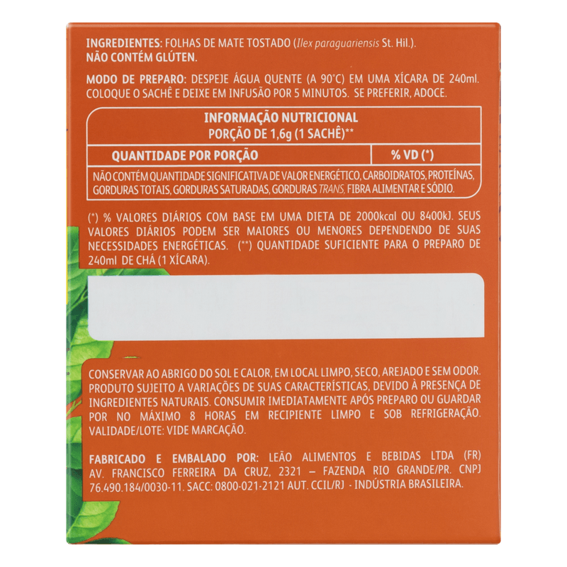 Cha-Mate-Tostado-Original-Matte-Cha-Leao-Caixa-24g-15-Unidades-Gratis-1-Sache-25g
