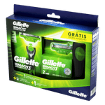 Kit-1-Aparelho-Recarregavel---2-Cargas-para-Barbear-Gillette-Mach3-Sensitive-Gratis-1-Porta-Aparelho