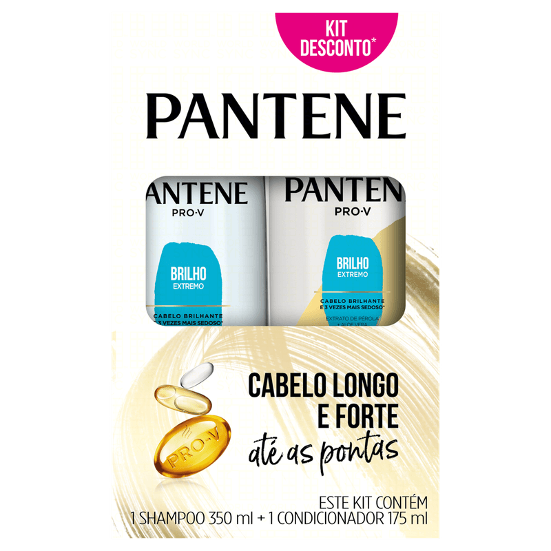 Kit-Shampoo-400ml---Condicionador-175ml-Pro-V-Brilho-Extremo-Pantene