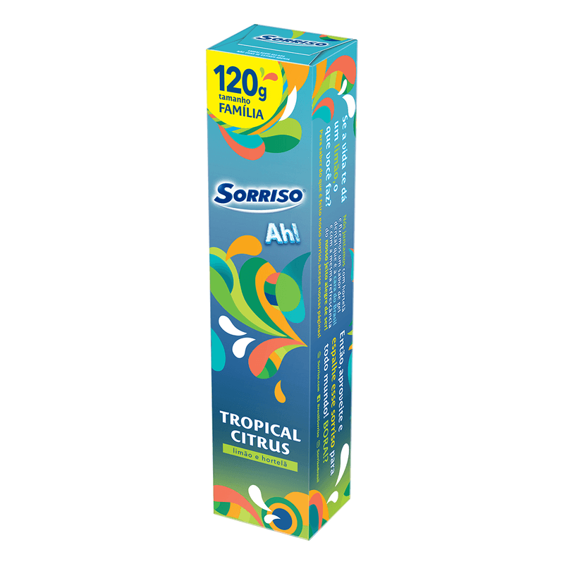 Gel-Dental-Tropical-Citrus-Limao-Siciliano-e-Hortela-Sorriso-Caixa-120g-Tamanho-Familia