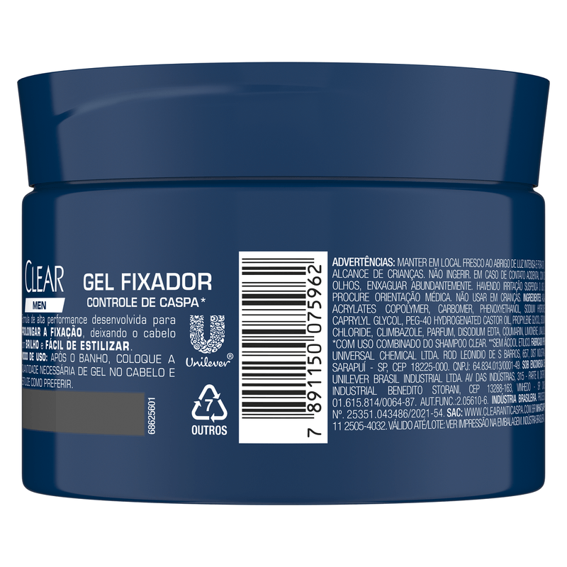 Gel-Fixador-Acao-Prolongada-Controle-de-Caspa-Clear-Pote-300g