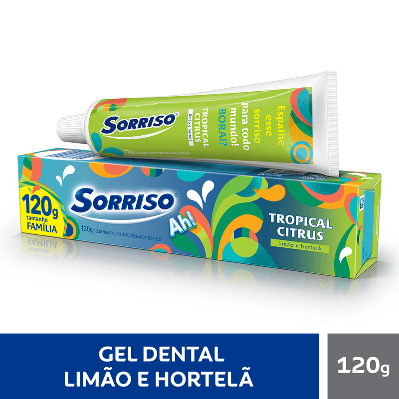 Gel-Dental-Tropical-Citrus-Limao-Siciliano-e-Hortela-Sorriso-Caixa-120g-Tamanho-Familia