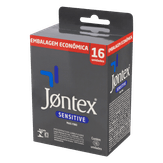 Preservativo Masculino Sensitive Mais Fino Jontex Pack 16 Unidades Embalagem Econômica