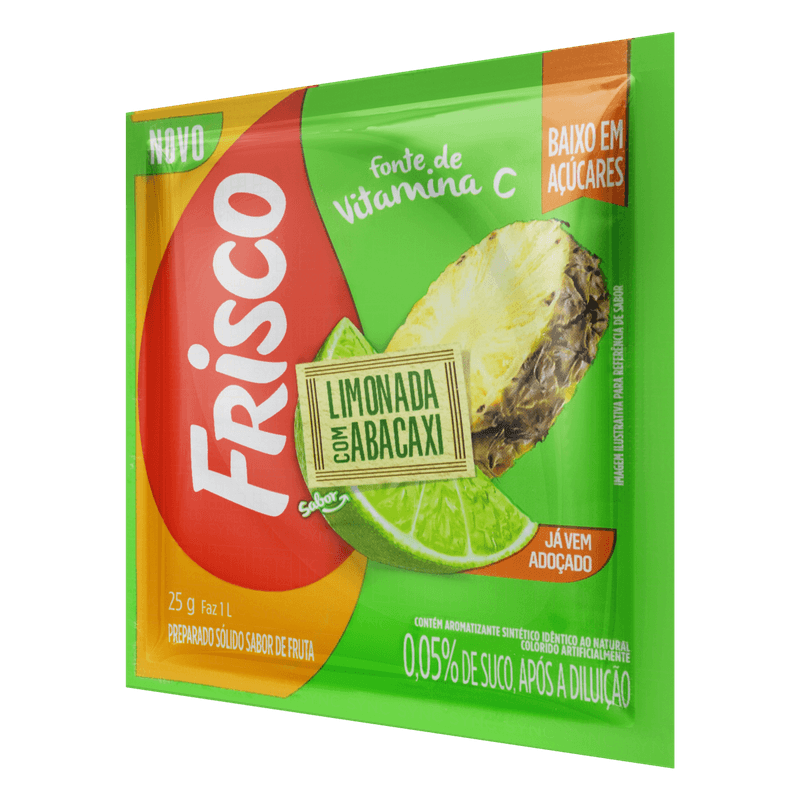 Preparado-Refresco-em-Po-Sabor-Limonada-com-Abacaxi-Frisco-Pacote-25g