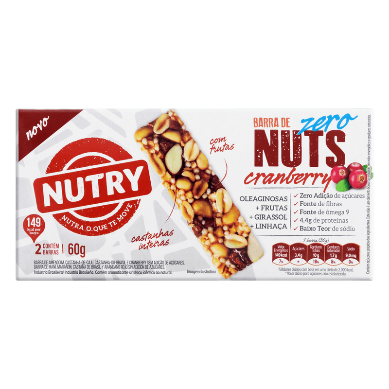 Barra-de-Nuts-Amendoim-Castanha-de-Caju-Castanha-do-Brasil-e-Cranberry-Nutry-Zero-Pack-2-Unidades-de-30g-Cada