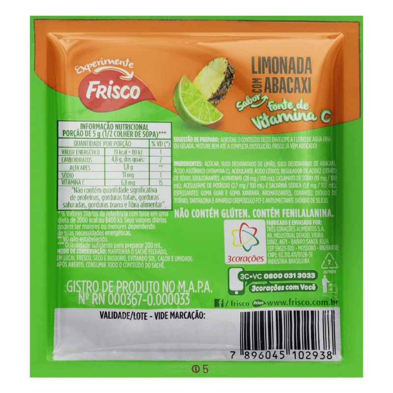 Preparado-Refresco-em-Po-Sabor-Limonada-com-Abacaxi-Frisco-Pacote-25g