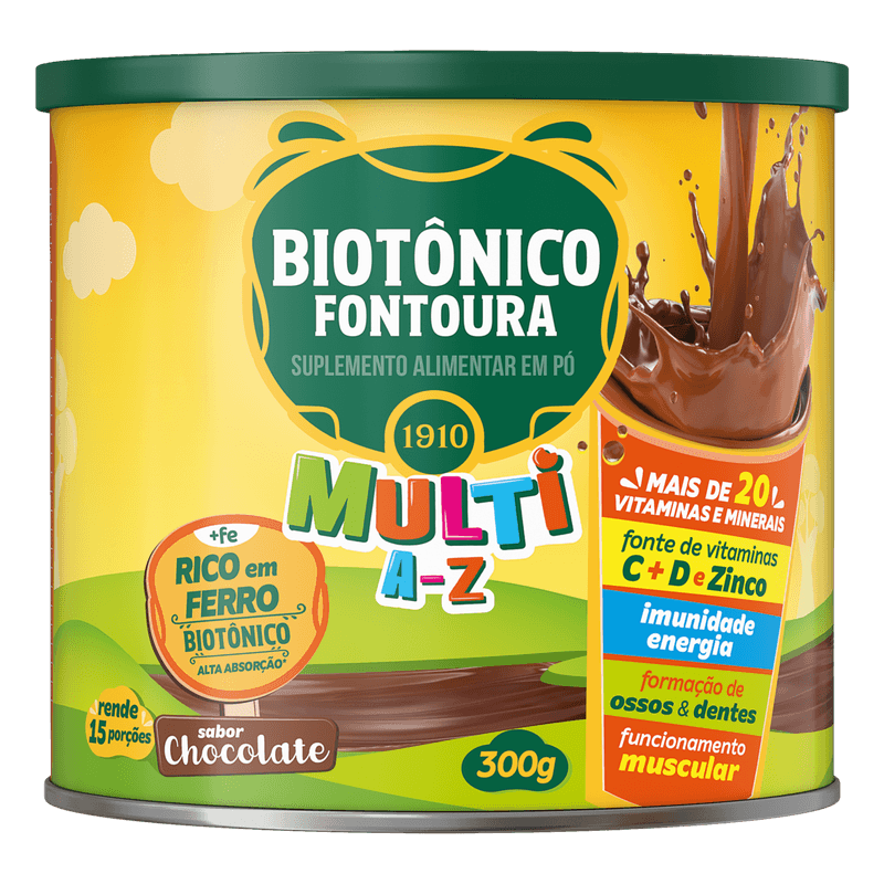 Suplemento-Alimentar-em-Po-Chocolate-Multi-A-Z-Biotonico-Fontoura-Lata-300g