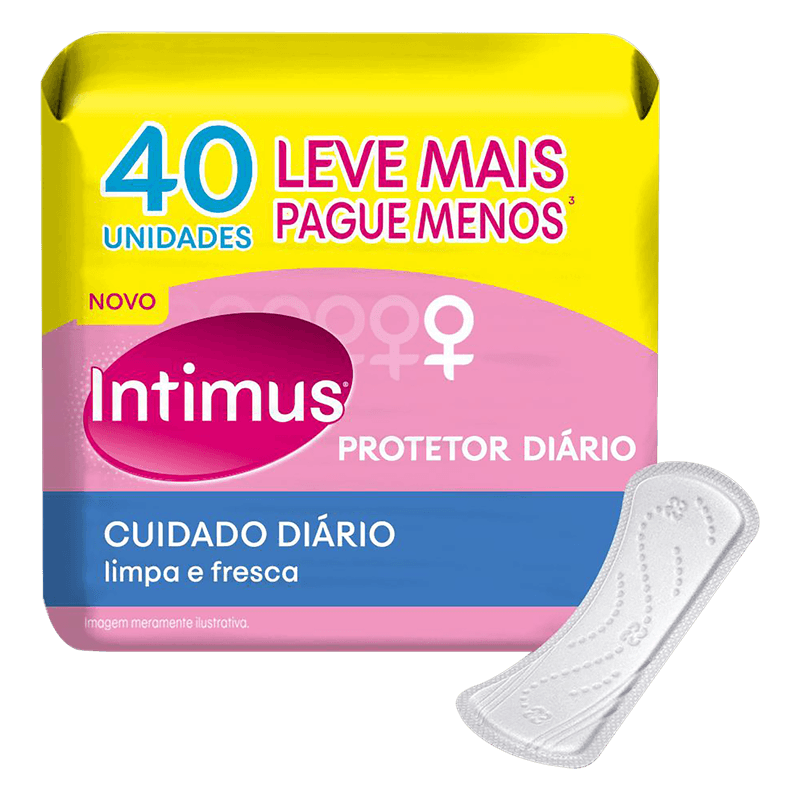 Protetor-Diario-sem-Abas-Cuidado-Diario-Intimus-Pacote-40-Unidades-Leve-Mais-Pague-Menos