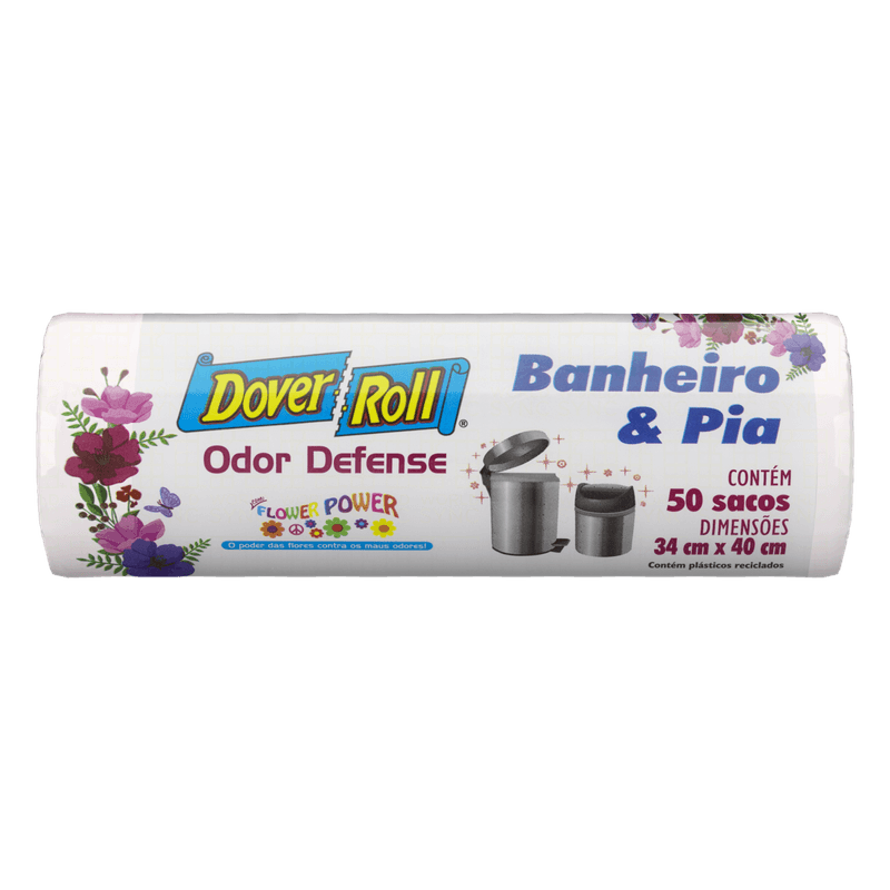 Saco-para-Lixo-Pia-e-Banheiro-Flower-Power-10l-Dover-Roll-50-Unidades