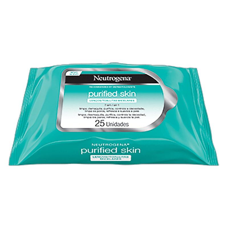 Lenco-Umedecido-Micelar-Facial-7-em-1-Neutrogena-Purified-Skin-Pacote-25-Unidades