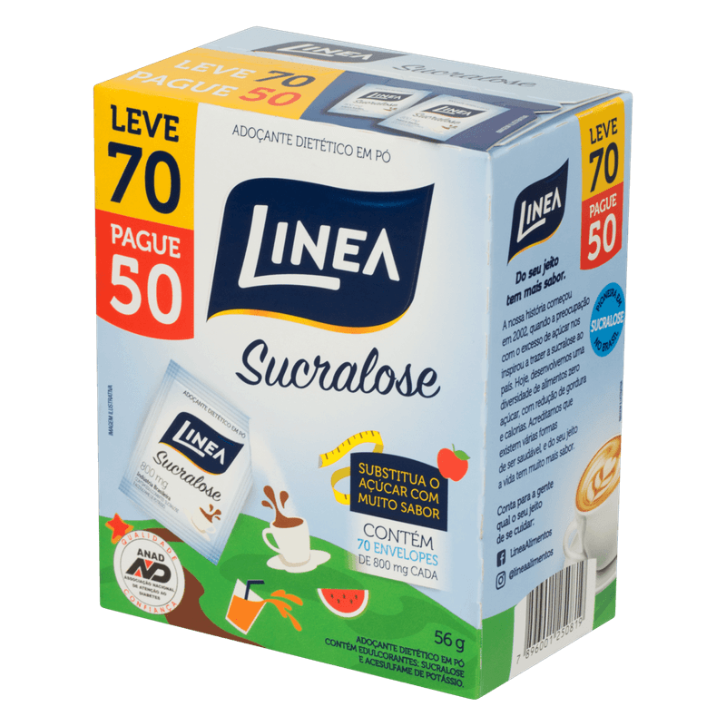 Adocante-Dietetico-em-Po-Sucralose-Linea-Caixa-56g-Leve-70-Pague-50-Unidades-de-800mg-Cada