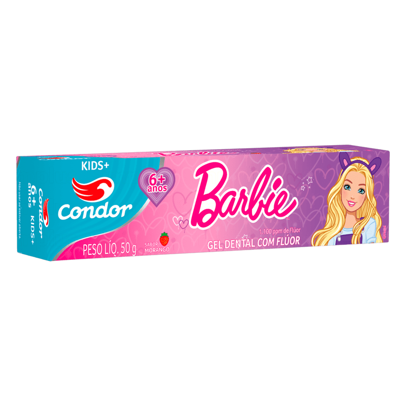 Gel-Dental-com-Fluor-Morango-Barbie-Condor-Kids--50g