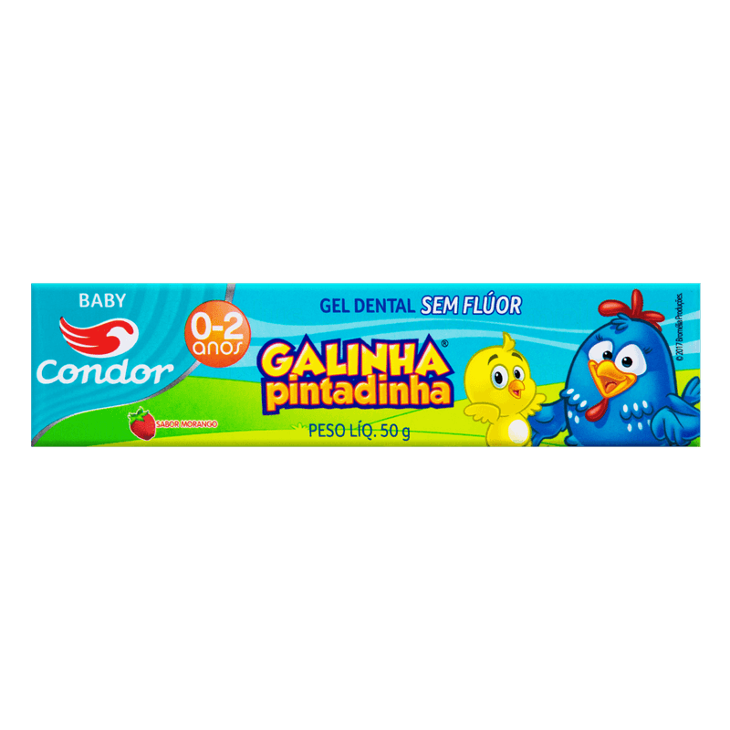 Gel-Dental-Infantil-sem-Fluor-Morango-Galinha-Pintadinha-Condor-Baby-Caixa-50g
