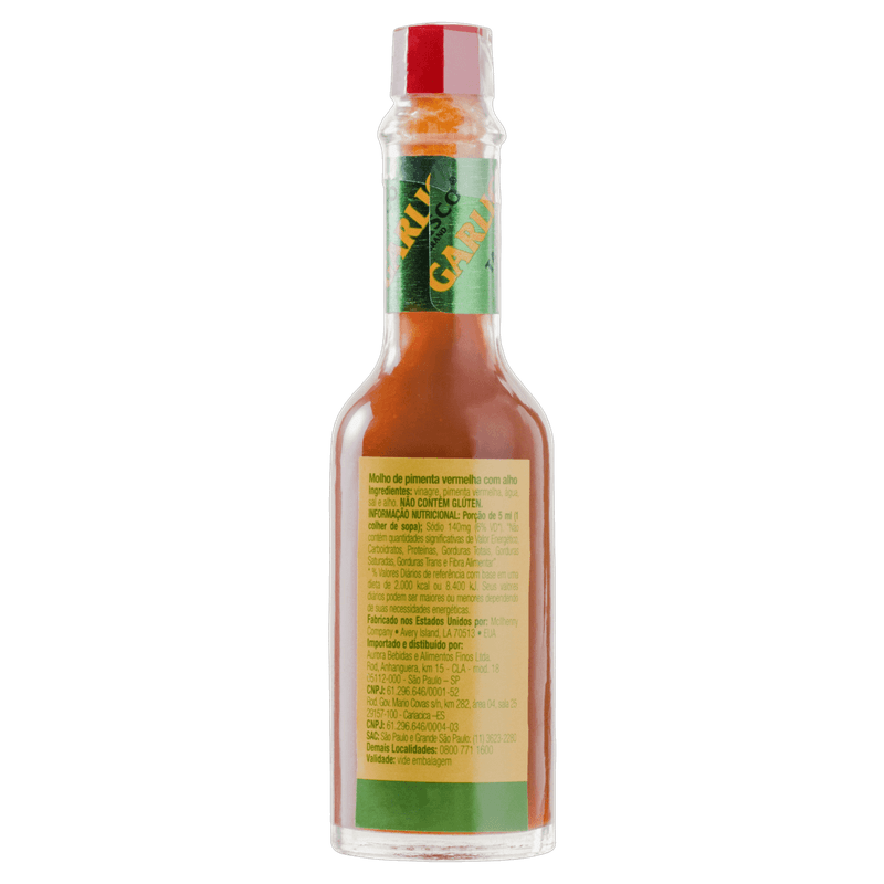 Molho-de-Pimenta-Vermelha-Suave-com-Alho-Tabasco-Vidro-60ml