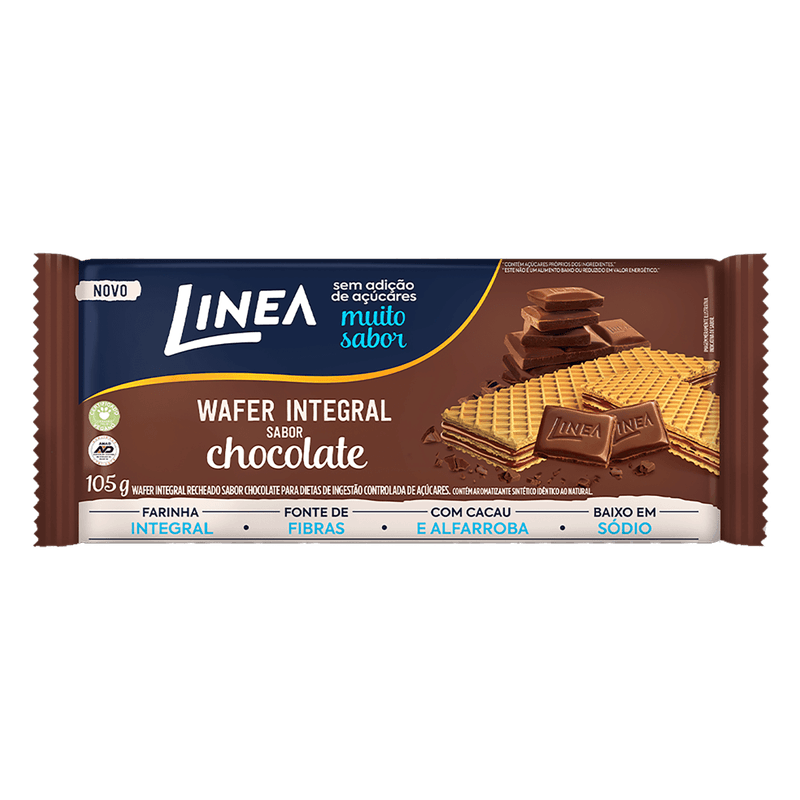 Biscoito-Wafer-com-Recheio-de-Chocolate-Sem-Acucar-Linea-Pacote-105g