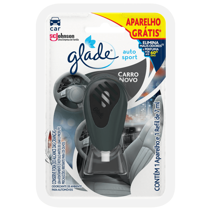 Odorizador-Automotivo-Carro-Novo-Glade-Auto-Sport-Blister-7ml-Gratis-Aparelho