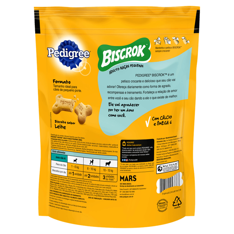 Biscoito-para-Caes-Adultos-Racas-Pequenas-Leite-Pedigree-Biscrok-Pouch-150g