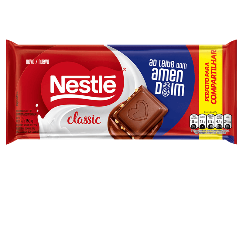 Chocolate-ao-Leite-com-Amendoim-Classic-Pacote-150g