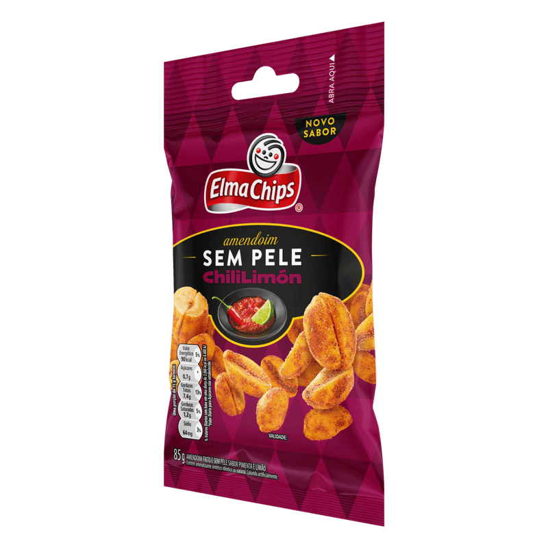 Amendoim-Frito-sem-Pele-Chili-Limon-Elma-Chips-Pacote-85g
