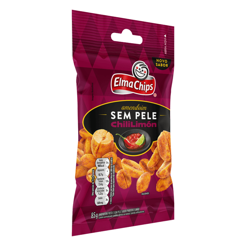 Amendoim-Frito-sem-Pele-Chili-Limon-Elma-Chips-Pacote-85g