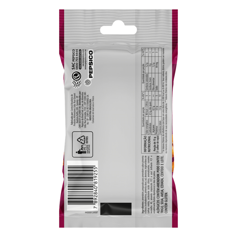 Amendoim-Frito-sem-Pele-Chili-Limon-Elma-Chips-Pacote-85g