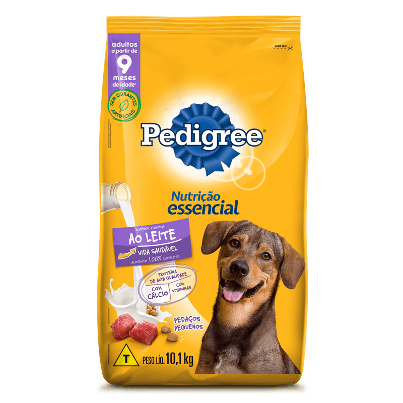 Racao-para-Caes-Adultos-9--Carne-ao-Leite-Pedigree-Nutricao-Essencial-Pacote-101kg