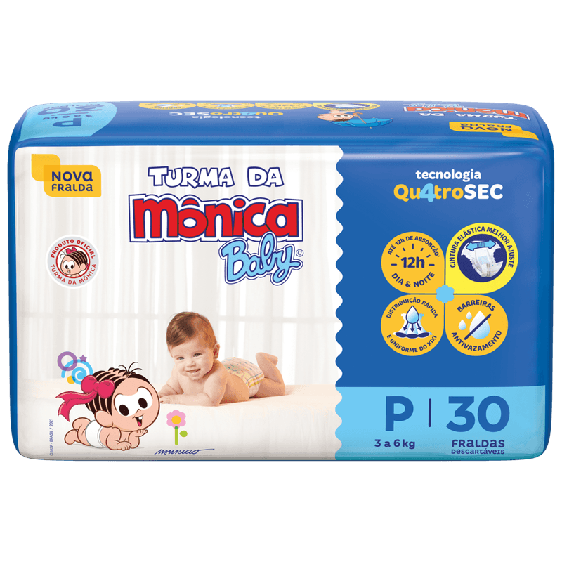 Fralda-Descartavel-Turma-da-Monica-Baby-P-Pacote-30-Unidades