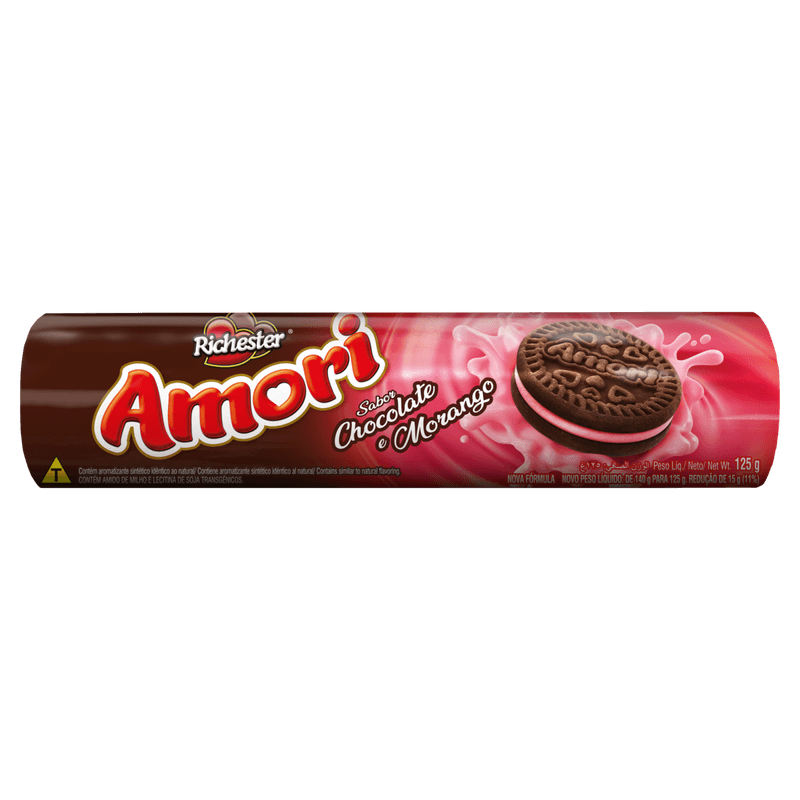 Biscoito-Chocolate-Recheio-Morango-Richester-Amori-Pacote-125g