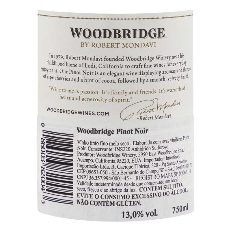 Vinho-Tinto-Meio-Seco-Americano-Pinot-Noir-Woodbridge-Robert-Mondavi-Garrafa-750ml