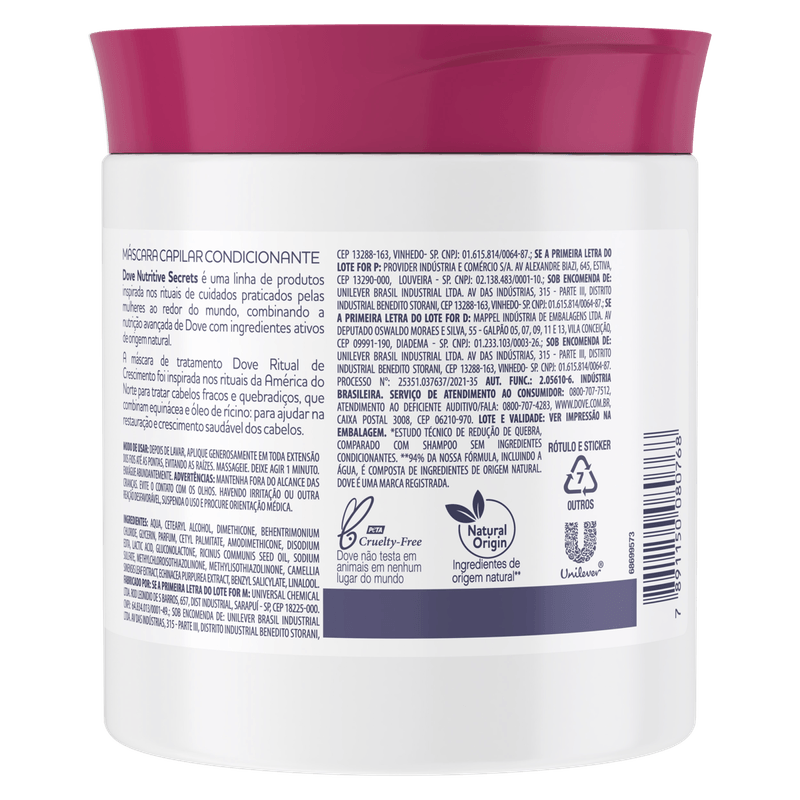 Mascara-Condicionante-Nutricao-Intensa-Dove-Ritual-de-Crescimento-Pote-500g