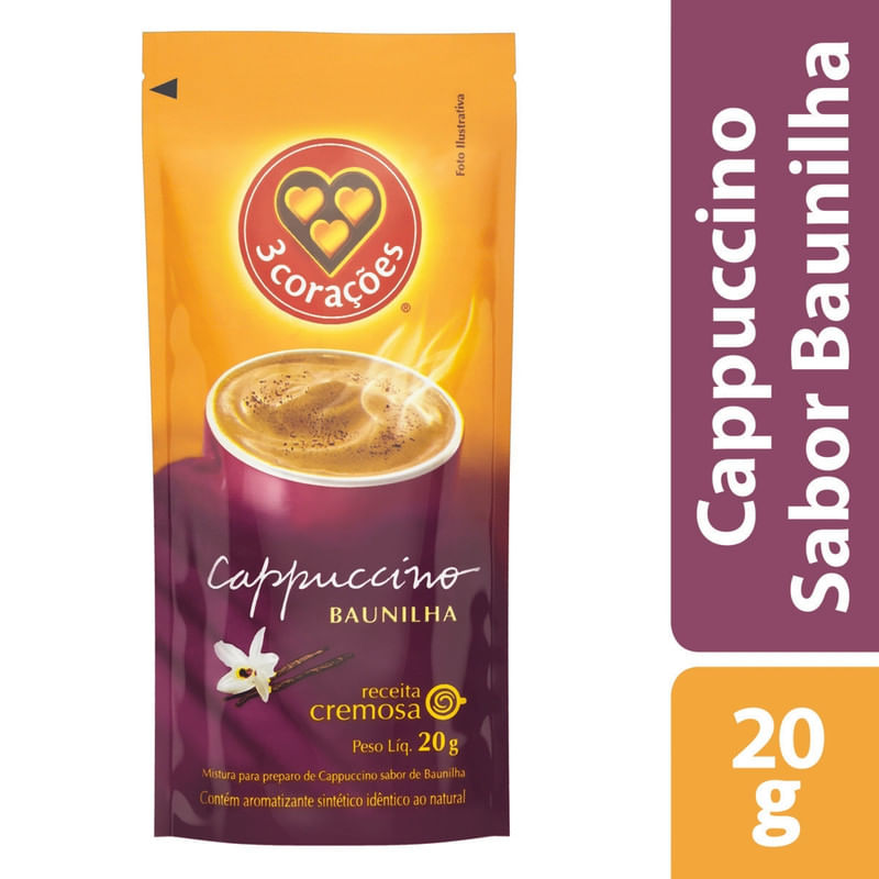 Cappuccino-Soluvel-Baunilha-3-Coracoes-Sache-20g