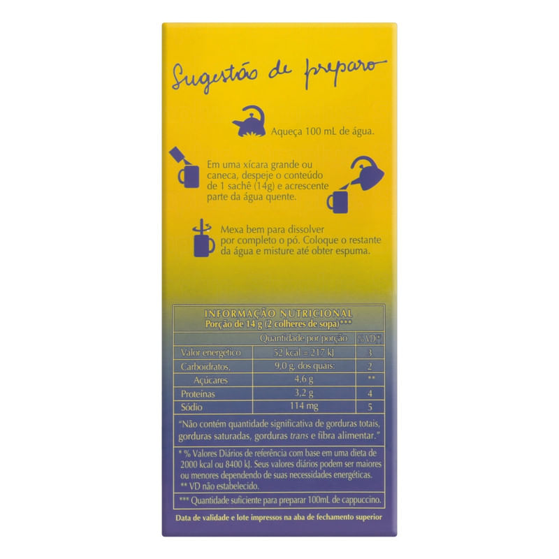 Cappuccino-Soluvel-Light-3-Coracoes-Caixa-140g-com-10-Unidades
