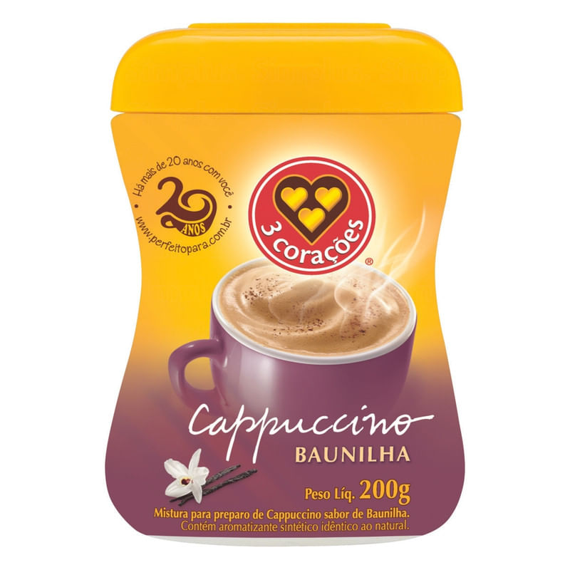 Cappuccino-Soluvel-Baunilha-3-Coracoes-Pote-200g