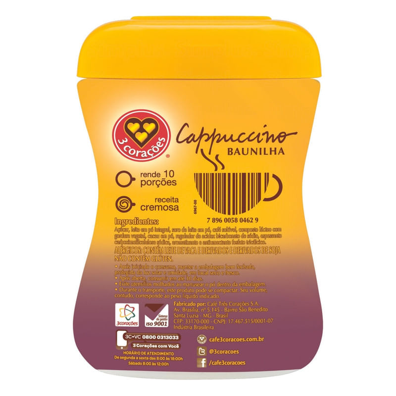 Cappuccino-Soluvel-Baunilha-3-Coracoes-Pote-200g