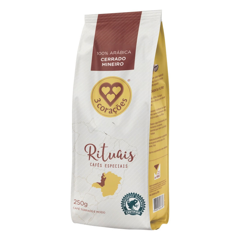 Cafe-Torrado-e-Moido-Cerrado-Mineiro-Pacote-3-Coracoes-Rituais-250g