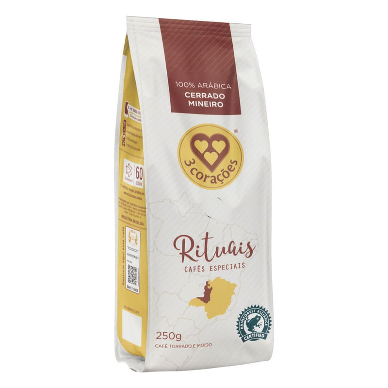 Cafe-Torrado-e-Moido-Cerrado-Mineiro-Pacote-3-Coracoes-Rituais-250g