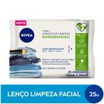 Lenco-Umedecido-Demaquilante-Facial-3-em-1-Nivea-Pacote-com-25-Unidades