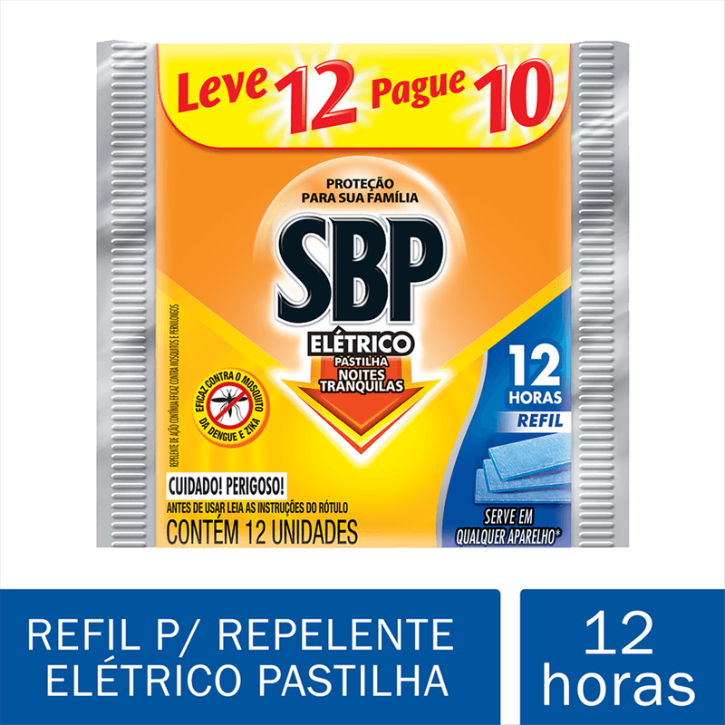 Repelente-Eletrico-Pastilha-SBP-Pacote-Leve-12-Pague-10-Unidades-Refil