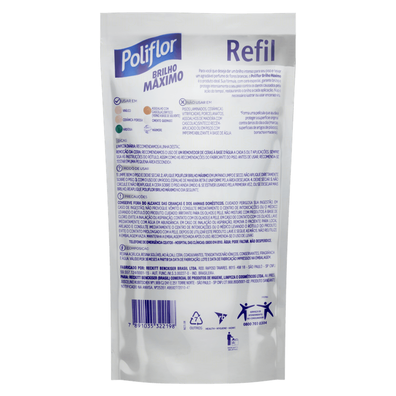 Cera-Liquida-Autobrilho-Incolor-Poliflor-Brilho-Maximo-Sache-500ml-Refil-Embalagem-Economica