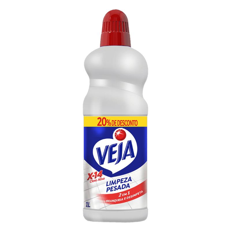 Limpador-e-Desinfetante-Limpeza-Pesada-para-Uso-Geral-Cloro-Ativo-Veja-X-14-Frasco-1l-Gratis-20--de-Desconto