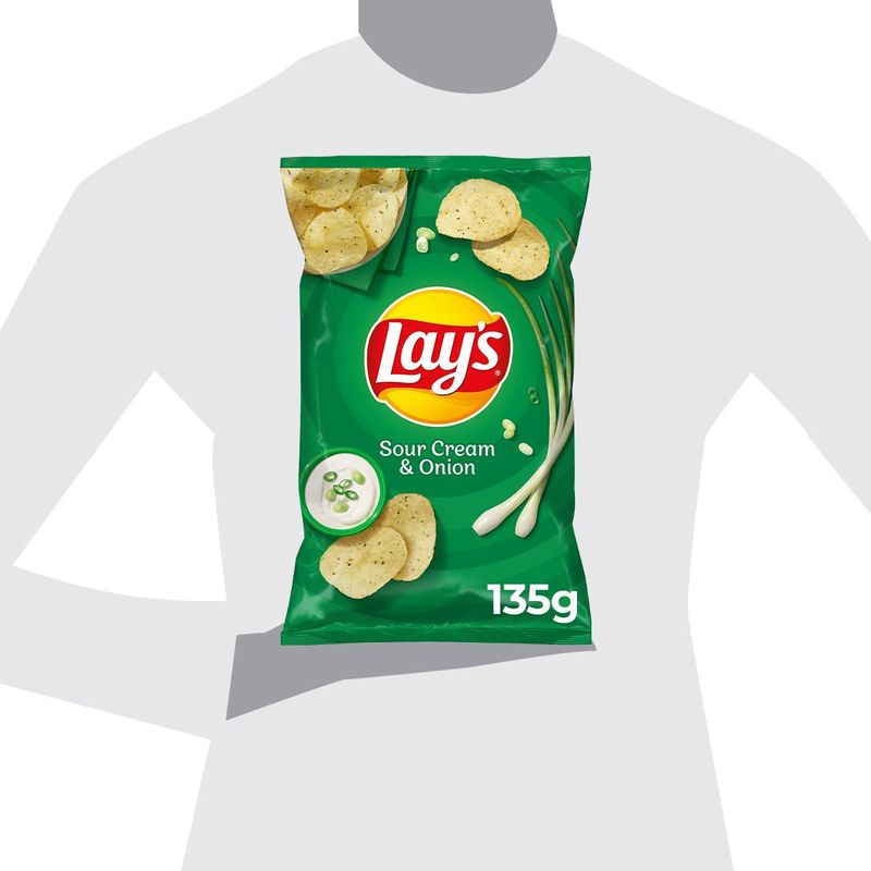 Batata-Frita-Lisa-Sour-Cream-Creme-Sabor-Cebola-Lay-s-Pacote-135g