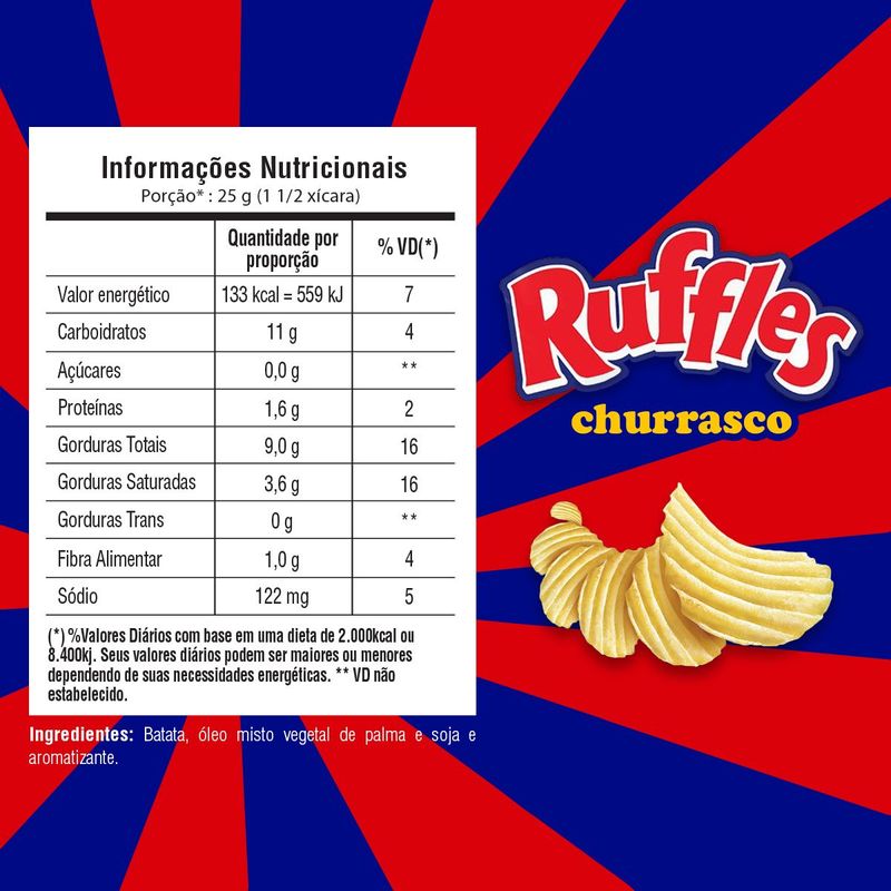 Batata-Frita-Ondulada-Churrasco-Elma-Chips-Ruffles-Pacote-57g