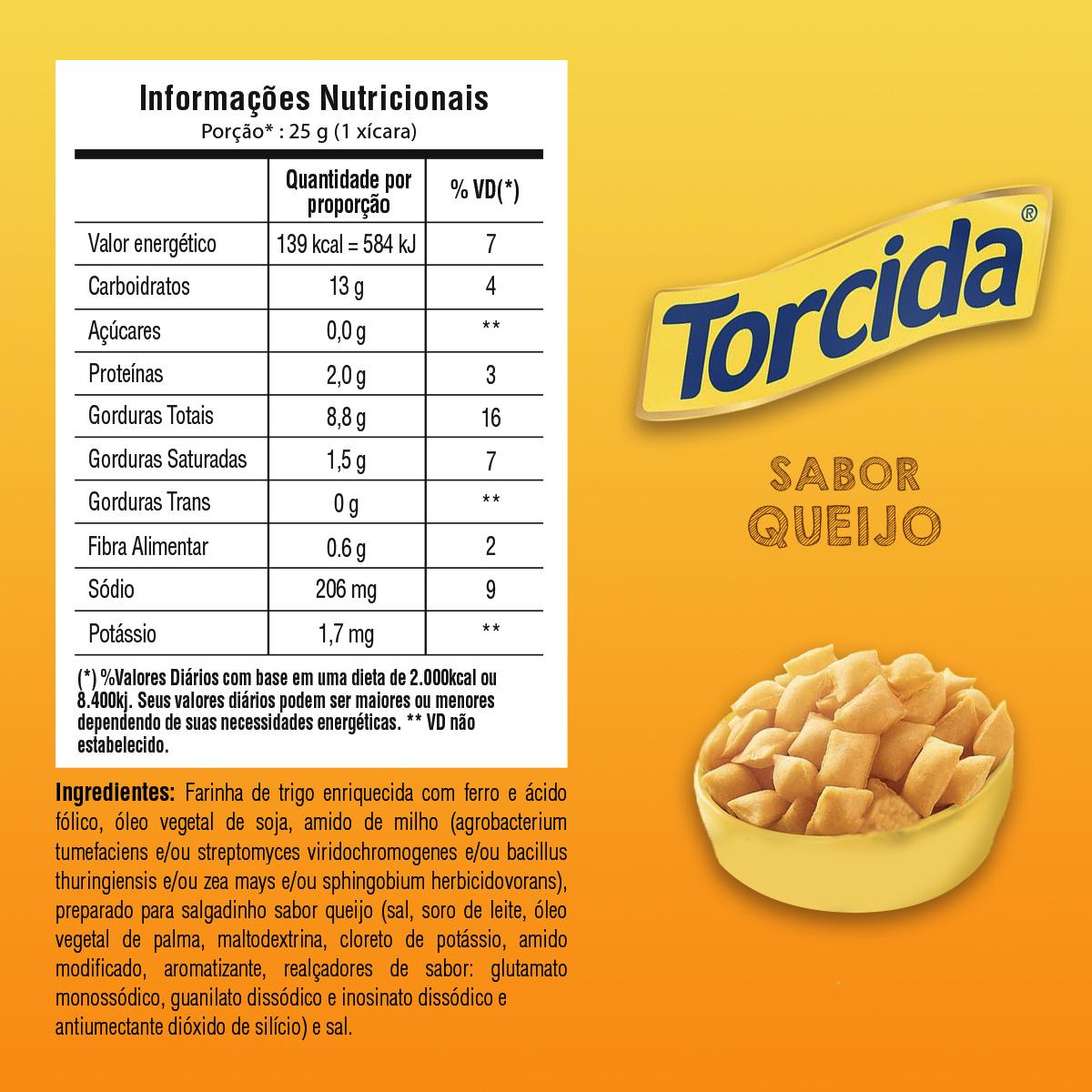 Salgadinho De Trigo Queijo Torcida Jr. Pacote 45g