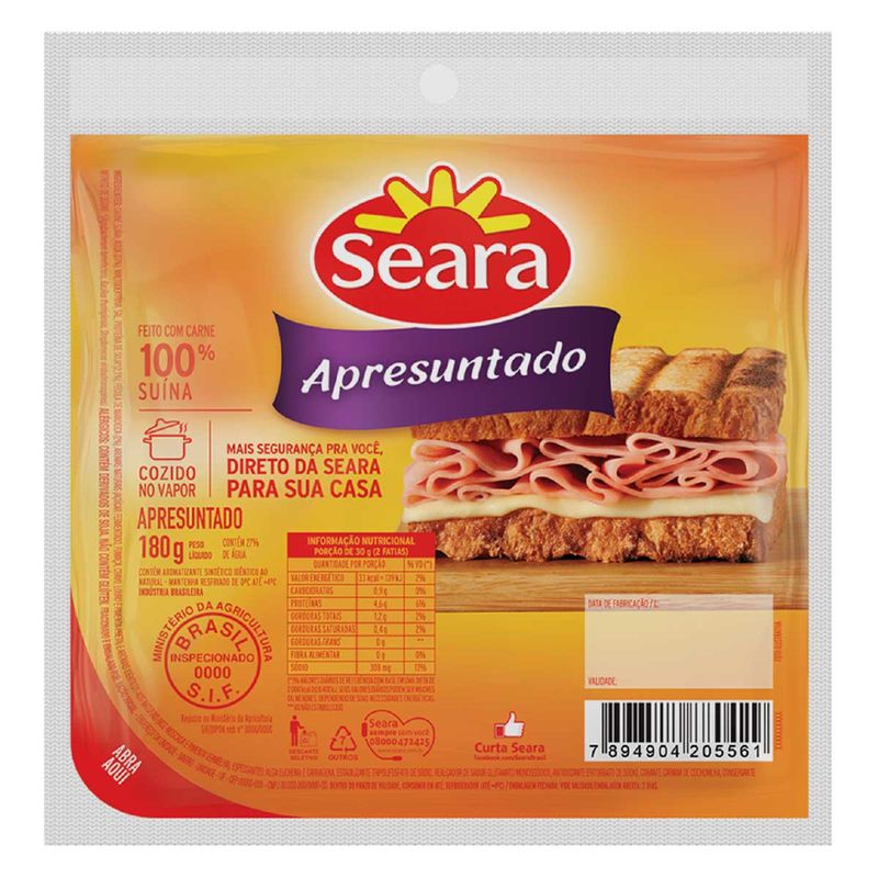 Apresuntado-Fatiado-Seara-Bandeja-180g
