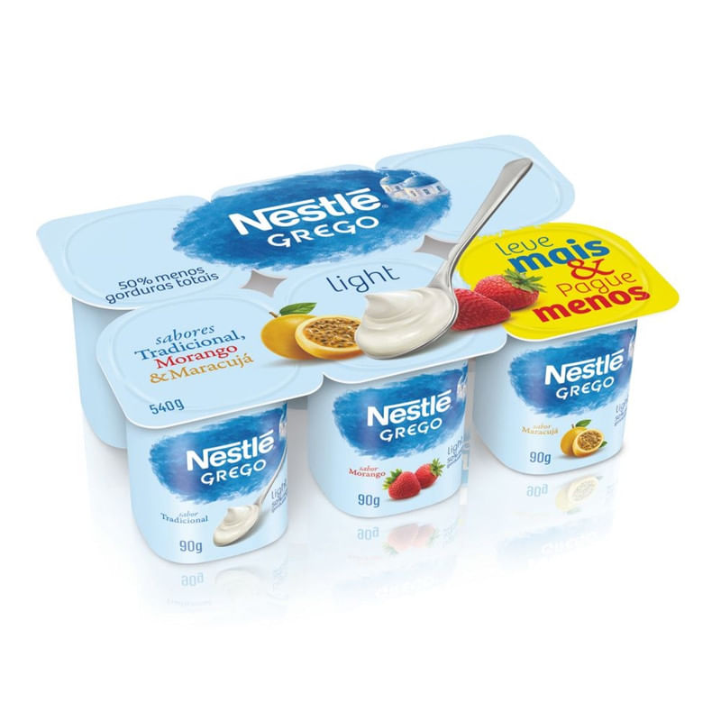 Iogurte-Grego-Tradicional---Morango---Maracuja-Light-Nestle-Bandeja-com-6-Unidades-Leve-Mais-Pague-Menos