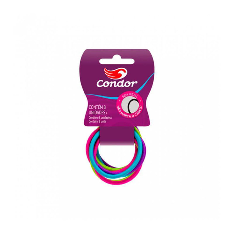 Elastico-de-Cabelo-Colorido-Condor-8-Unidades