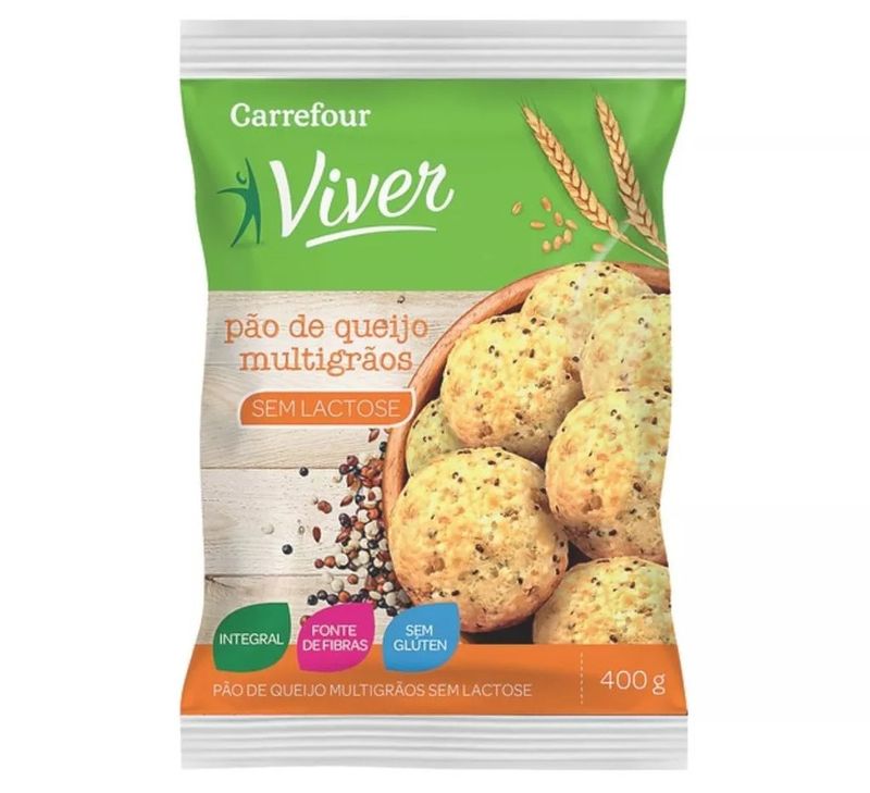 Pao-de-Queijo-Multigraos-Sem-Lactose-Carrefour-Viver-Pacote-400g