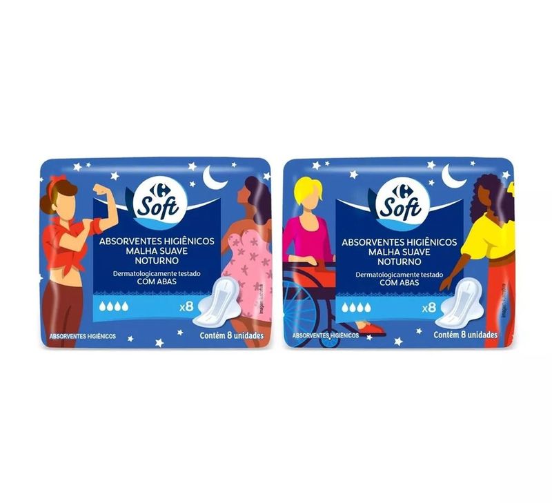Absorvente-Noturno-Carrefour-Soft-com-Abas-Pacote-8-unidades