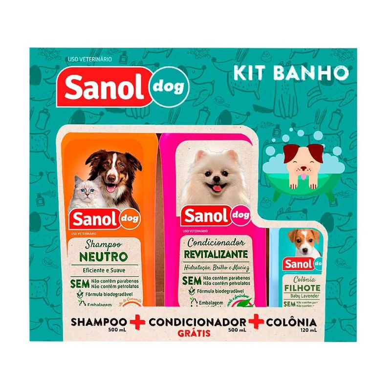 Kit-Shampoo-e-Condicionador-Dog-Sanol-Frasco-500ml-Gratis-Colonia-120ml